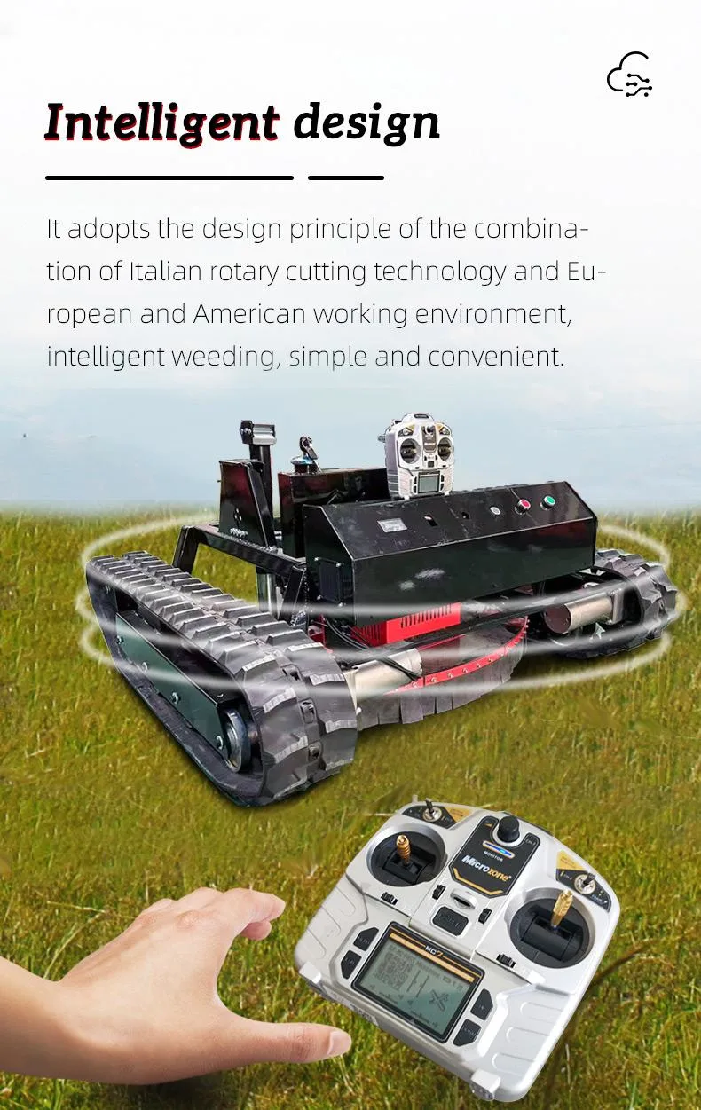800 mm Cutting Width Rubber Track Zero Turn RC Robot Mower ATV Multi-Function Radio Controlled Lawn Mower